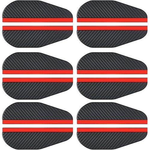 Checarzhn--No1-Jimkply 6 Pièces De Bandelettes De Protection Contre La Pluie Pour Rétrov Urs, 3 Paires De Bandelettes En Pvc, Pare-Soleil Avec Motif En Fibre De Carbone, Pour Modèles De Véhicules Gén