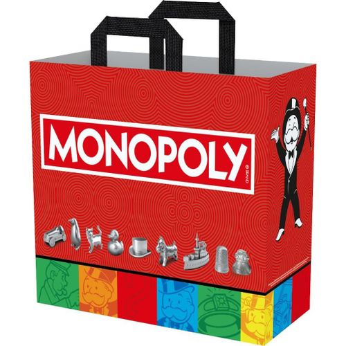 KAL-Monopoly Sac Cabas - Taille M 40 X 45 X 20 Cm - Matière Recyclée - Rouge