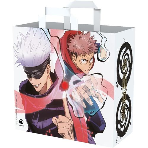 KAL-Jujutsu Kaisen Sac Cabas 40 X 45 X 20 Cm - Matière Recyclée - Motif Gojo Et Yuji - Blanc