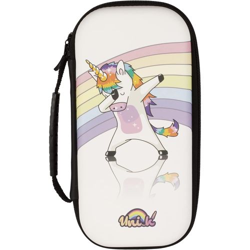 Kal-Unik Housse Étui De Protection Et Transport Pour Console Nintendo Switch - Rangement 8 Jeux - Motif Dab Licorne
