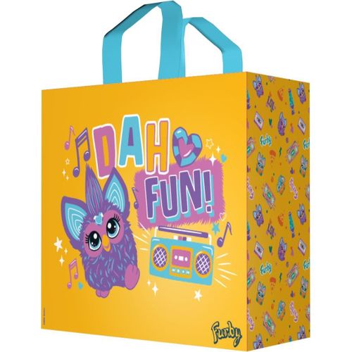 KAL-Furby Sac Cabas - Taille M 40 X 45 X 20 Cm - Matière Recyclée - Motif Dah Fun! - Jaune