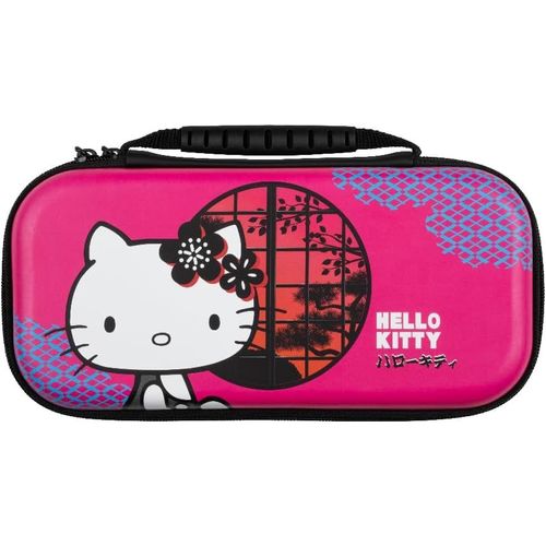 Kal-Hello Kitty Housse De Protection Et Transport Pour Consoles Nintendo Switch, Switch Lite Et Switch Oled - Rangement 8 Jeux - Rose