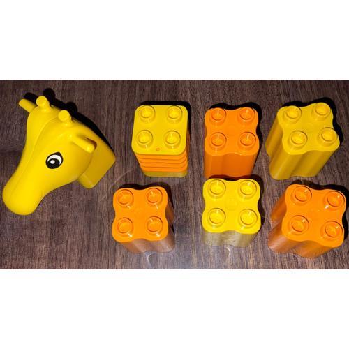 Lego Duplo Lot 1 Tête De Girafe Zoo Animal + Sections (Lot D-03) Construction Safari (7 Pièces En Tout)