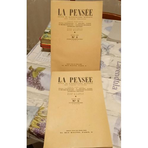 La Pensée Revue Du Rationalisme Et Moderne Numéro 1 1944 Numéro 2 1945