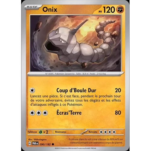 Carte Pokemon Onix 090/182  Ev4 Ecarlate Et Violet Par Fr