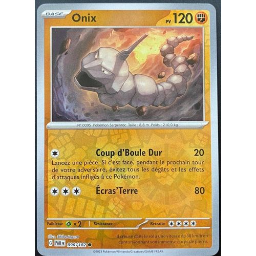 Carte Pokemon Onix Reverse 090/182  Ev4 Ecarlate Et Violet Par Fr