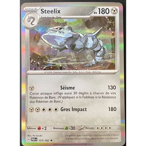 Carte Pokemon Steelix Holographique 125/182  Ev4 Ecarlate Et Violet Par Fr