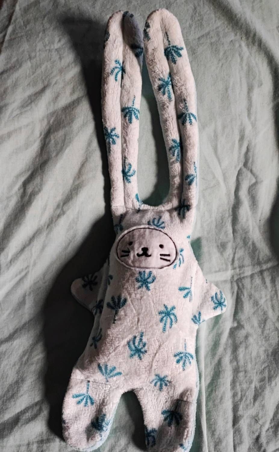 Doudou Lapin Catimini Palmier Et Bleu