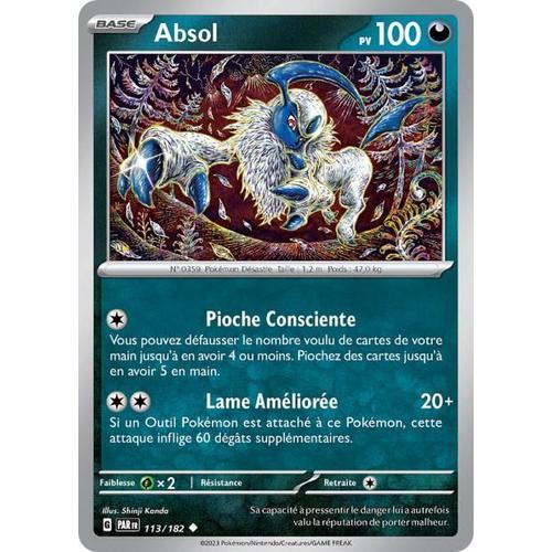 Carte Pokémon Absol 113/182 Ev4 Faille Paradoxe