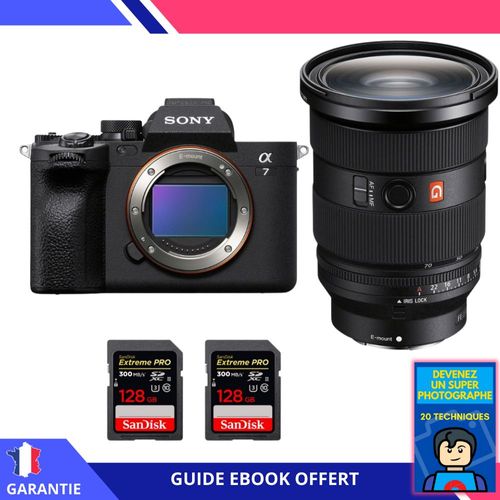 Sony Alpha 7 IV + FE 24-70mm f/2.8 GM II + 2 SanDisk 128GB Extreme PRO UHS-II SDXC 300 MB/s + Ebook ""Devenez Un Super Photographe"" - Appareil Photo Sony