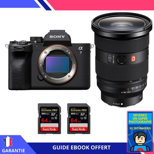 Sony Alpha 7 IV + FE 24-70mm f/2.8 GM II + 2 SanDisk 64GB Extreme PRO UHS-II SDXC 300 MB/s + Ebook ""Devenez Un Super Photographe"" - Appareil Photo Sony