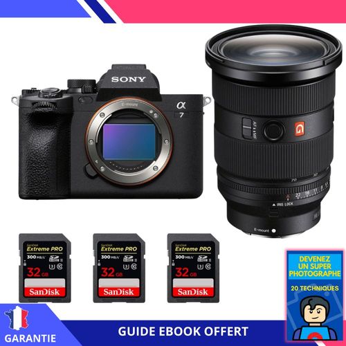 Sony Alpha 7 IV + FE 24-70mm f/2.8 GM II + 3 SanDisk 32GB Extreme PRO UHS-II SDXC 300 MB/s + Ebook ""Devenez Un Super Photographe"" - Appareil Photo Sony