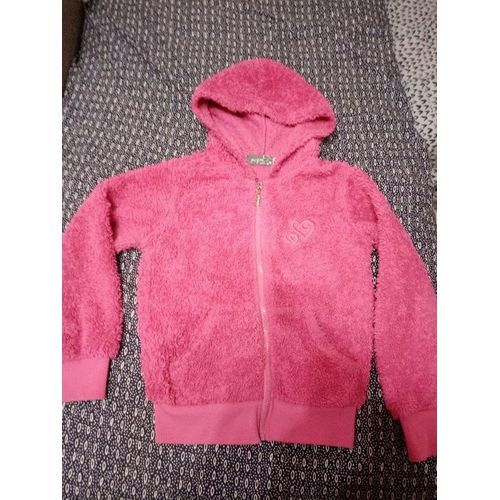 Blouson Bouclettes Rose Fille 8 Ans Fpc Bon État
