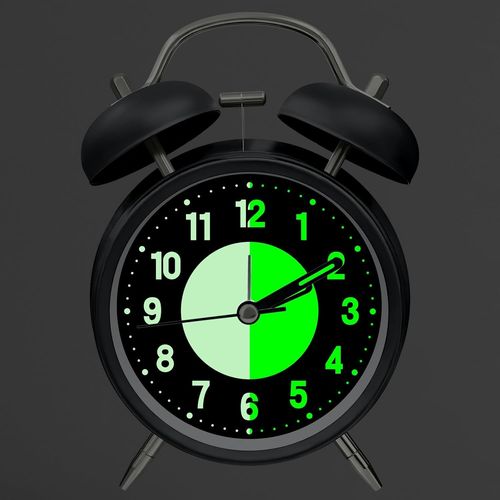KAL-Réveil Double Cloche Avec Veilleuse, Aiguilles Vintage Retro Silencieuse Sans Tic-Tac, Lumineux Quartz Pour Les Gros Dormeurs, Fonctionne À Piles (Noir)