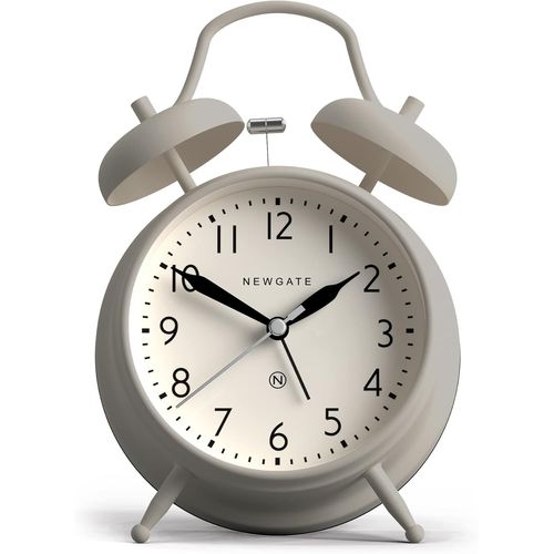 KAL-® Covent Garden Réveil | Horloge Classique Emblématique À Cloche Jumelle | Gris | Chiffres Faciles À Lire | Idéal Pour Chevet, Bureau Ou Étagère | Accessoire Vintage Contemporain