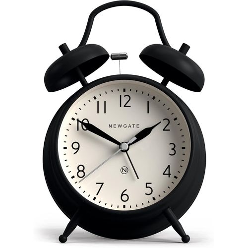 KAL-® Covent Garden Réveil | Horloge Classique Emblématique À Cloche Jumelle | Noir | Chiffres Faciles À Lire | Idéal Pour Chevet, Bureau Ou Étagère | Accessoire Vintage Contemporain