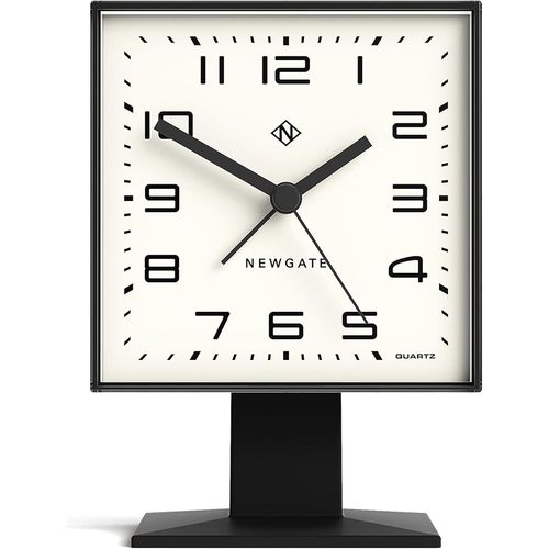 Kal-® Victor Réveil | Design Cube Carré | Noir | Idéal Pour Chevet, Bureau Ou Étagère | Accessoire Rétro Pour Chambre À Coucher Et Bureau