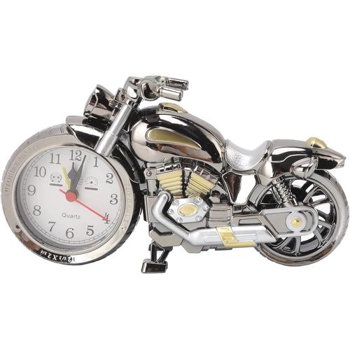 KAL-Réveil De Moto, Ingénieux Modèle De Moto De Simulation Vintage, Horloge Créatif En Forme De Moto Rétro Réveil Garçons Cadeau Pour Enfants Maison Voiture Bureau(Pf168A-Or Noir Bicolore)
