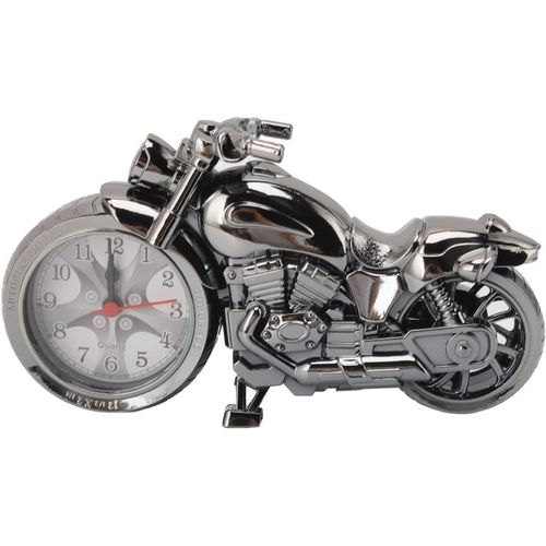 KAL-Réveil De Moto, Ingénieux Modèle De Moto De Simulation Vintage, Horloge Téléphonique Vintage Horloge Créatif En Forme De Moto Rétro Réveil Garçons Cadeau Pour Enfants(Pf168B-Monochrome Or Noir)