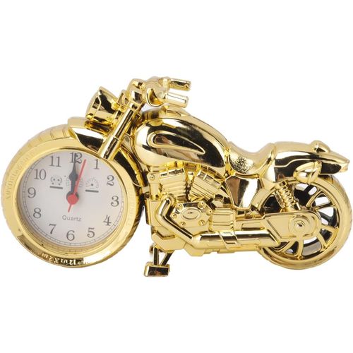 KAL-Réveil De Moto, Ingénieux Modèle De Moto De Simulation Vintage, Horloge Téléphonique Vintage Horloge Créatif En Forme De Moto Rétro Réveil Garçons Cadeau Pour Enfants(Pf168D-Monochrome Doré)