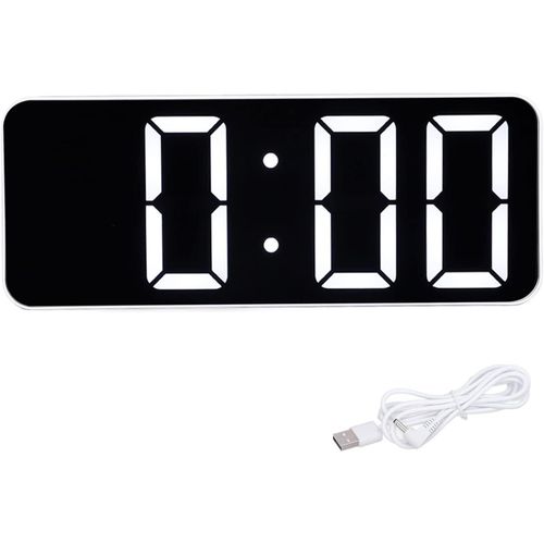 KAL-Horloge Numérique Ins, Horloge Électronique Simple, Texture Blanche, Réveil Rectangulaire, Style Nord-Européen, Simple
