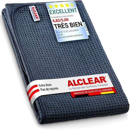 Checarzhn--No1-820901m Chiffon Microfibre Très Absorbant Séchage Miracle, 80x55 Cm, Aspire L'eau Comme Un Aimant Sans Rayures Ni Traces - Idéal Pour Voitures, Peinture Automobile, Motos - Anthracite