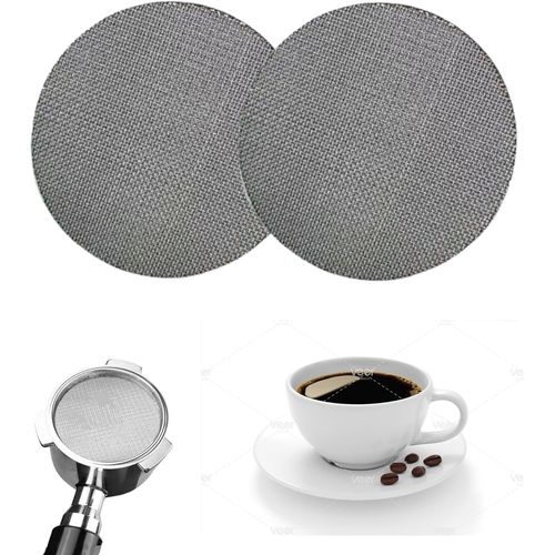 KAL-Lot De 2 Passoires À Expresso, 1,7 Mm D'Épaisseur, 150 ¿m, 58,5 Mm, En Acier Inoxydable, Réutilisables, Pour Porte-Filtre À Café À Expresso, Accessoires, Filtre À Café Fritté