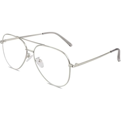 Lunettes De Vue Femme Et Homme Rétro Pilote Style Mode Métal Monture Fausse Lunettes Uv400