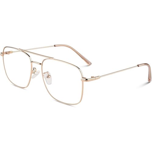 Lunettes De Vue Femme Et Homme Rétro Pilote Style Mode Métal Monture Fausse Lunettes Uv400