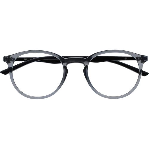 Lunettes Anti-Lumière Bleue Monture Ronde Et Mince Charnières À Ressort Améliore Le Sommeil Jeux Ordinateur Gris Transparente Hommes Femmes B60-7 +0.00