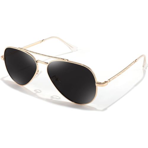 Retro Lunettes de soleil années 70 Polarisé Hommes Femmes Lunettes de Soleil Vintage Classiques avec Cadre en Métal UV400 Protection B9113