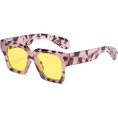 Lunettes de Soleil Carré Rétro pour Femmes Hommes, Vintage Classique Lunettes de Soleil à Monture Carrée Rectangulaire UV400