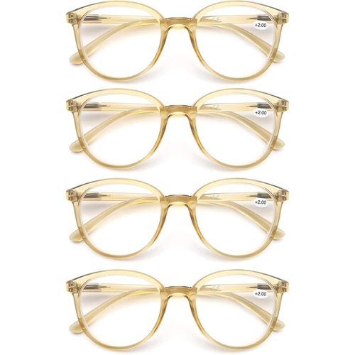 Lot De 4 Lunettes De Lecture 2.0 Homme Femme,Lunettes Loupe Branches A Ressort,Lunettes De Vue Monture Leger