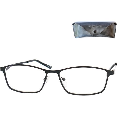 Lunettes De Lecture Métal Élégantes Rectangulaires Homme Femme - Monture Acier Inoxydable Ultra Légère - Verres Transparent Lecture - Étui Inclus