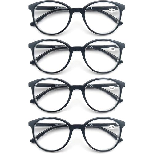 Lot De 4 Lunettes De Lecture 3.5 Homme Femme,Lunettes Loupe Branches A Ressort,Lunettes De Vue Monture Leger