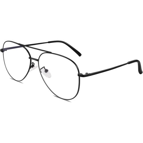 Lunettes De Vue Femme Et Homme Rétro Pilote Style Mode Métal Monture Fausse Lunettes Uv400
