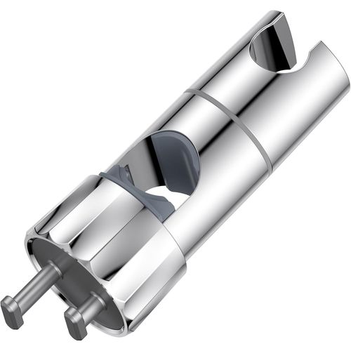 CHECARZHN--NO1-Support De Pommeau De Douche Réglable Avec 2 Crochets, Rotatif À 360 ° Support De Douchette, Support Pour Barre De Douche 19 À 28 Mm, Chromé