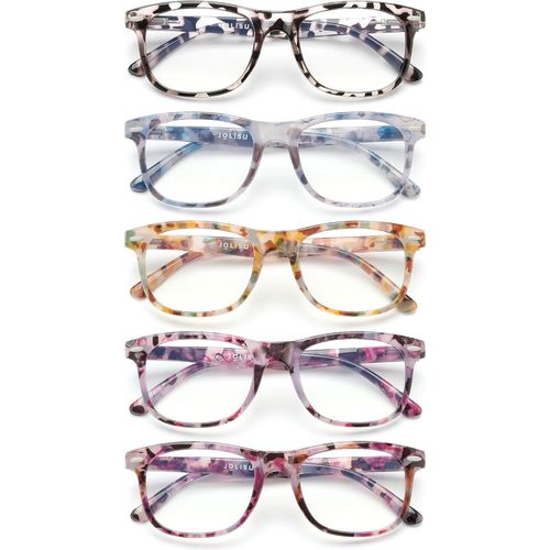 Lot De 5 Lunettes De Lecture Pour Femmes - Lunettes De Lecture Élégantes Bloquant La Lumière Bleue - Lunettes De Vue Pour Femmes Et Hommes Avec Charnières À Ressort 