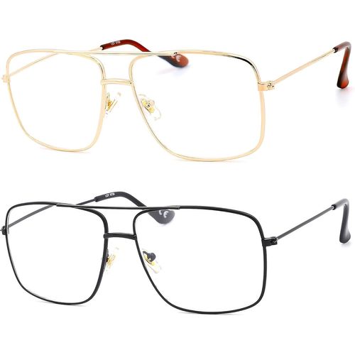 Lunettes 2 Pack, Lunettes Loupe, Lunettes De Lecture, Style Pilote Monture Métal Rétro, Lunette De Lecture Homme Femme, Nv5728