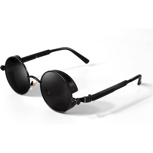 Lunettes De Soleil Rétro Polarisées Ronde Métal Cadre Pour Homme Et Femme Unisexe Avec Protection Uv400