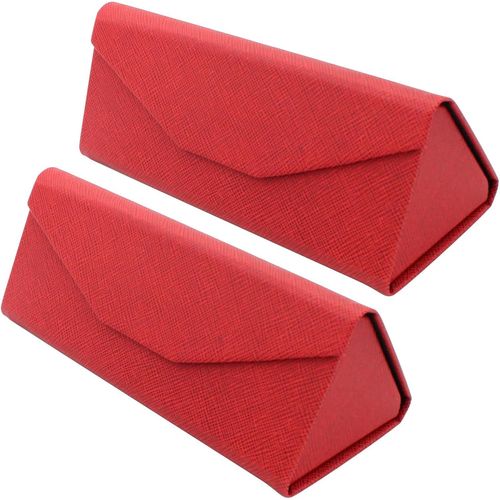Étui Pliable À Lunettes De Soleil - [Pack: 2 Unités] Boîte Rigide [Triangulaire] Avec [Fermeture Magnétique] Et Doublure Intérieur Protection Vue Lecture Design Femme Homme Enfant Voiture Mode