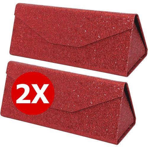 Étui Pliable À Lunettes De Soleil - [Pack: 2 Unités] Boîte Rigide [Triangulaire] Avec [Fermeture Magnétique] Et Doublure Intérieur Protection Vue Lecture Design Femme Homme Enfant Voiture Mode