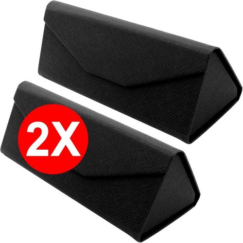 Étui Pliable À Lunettes De Soleil - [Pack: 2 Unités] Boîte Rigide [Triangulaire] Avec [Fermeture Magnétique] Et Doublure Intérieur Protection Vue Lecture Design Femme Homme Enfant Voiture Mode