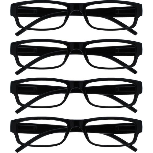 The Reading Glasses Lunettes De Lecture Noir Léger Confortable Valeur Pack 4