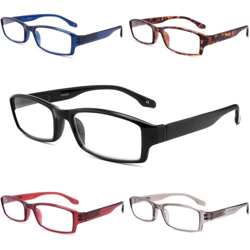 Lot De 5 Lunettes De Lecture Anti-Lumière Bleue Uv400 Avec Charnière À Ressort Confortable Lecteurs Légers Pour Femme Homme 2.75