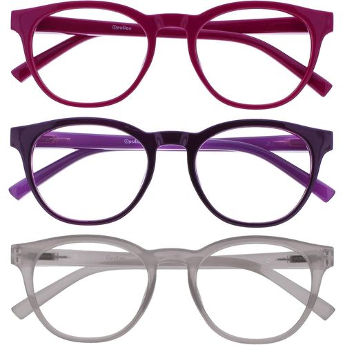 Lunettes De Lecture Anti-Lumière Bleue Monture Ronde Et Cool Charnières À Ressort Améliore Le Sommeil