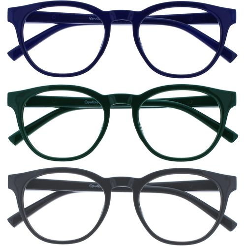 Lunettes De Lecture Anti-Lumière Bleue Monture Ronde Et Cool Charnières À Ressort Améliore Le Sommeil