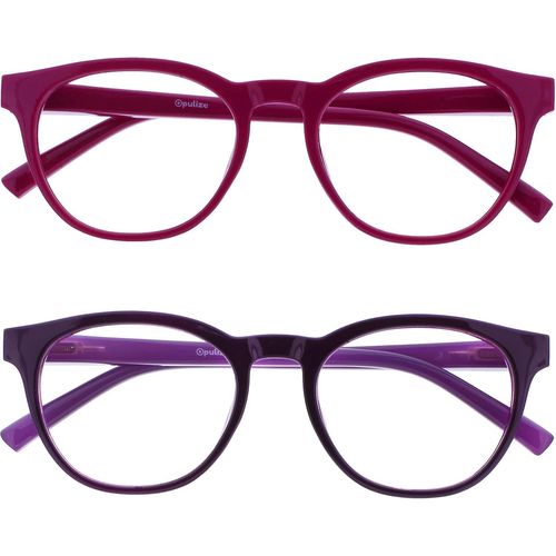 Lunettes De Lecture Anti-Lumière Bleue Monture Ronde Et Cool Charnières À Ressort Améliore Le Sommeil