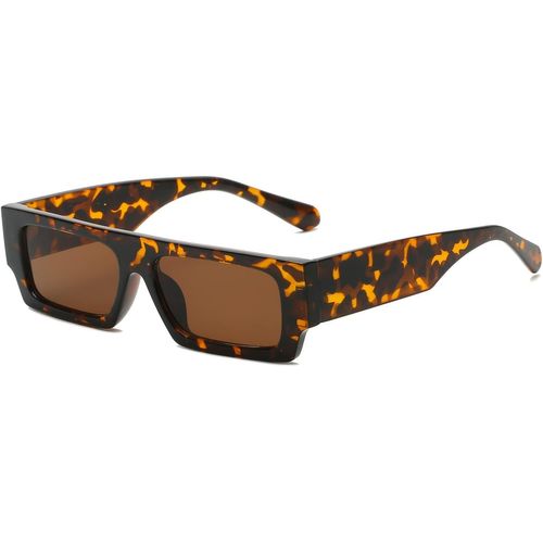 Lunette De Soleil Rectangulaire Pour Femme Homme Uv400 Lunette Rectangulaire Retro Mode Unisexe