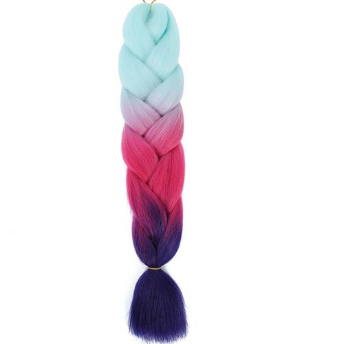 Extensions De Tresses Synthétiques Jumbo Box Braids De 61 Cm Pour Enfants, Tresses À Faire Soi-Même, Roses, Violettes Et Jaunes